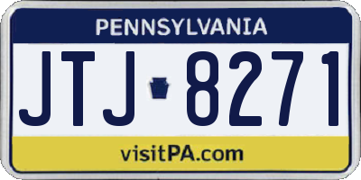 PA license plate JTJ8271