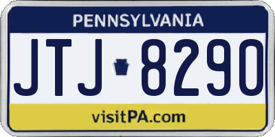 PA license plate JTJ8290