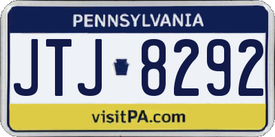 PA license plate JTJ8292