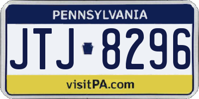 PA license plate JTJ8296