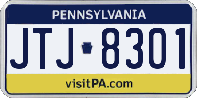 PA license plate JTJ8301