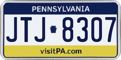 PA license plate JTJ8307