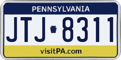 PA license plate JTJ8311