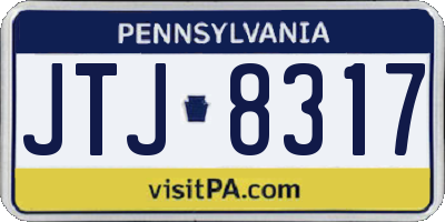 PA license plate JTJ8317