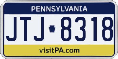PA license plate JTJ8318