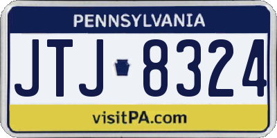 PA license plate JTJ8324