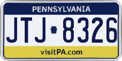 PA license plate JTJ8326