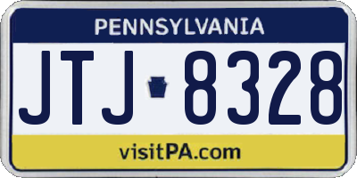 PA license plate JTJ8328