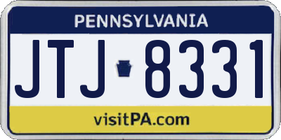 PA license plate JTJ8331
