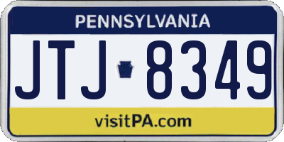 PA license plate JTJ8349