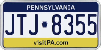 PA license plate JTJ8355