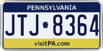 PA license plate JTJ8364