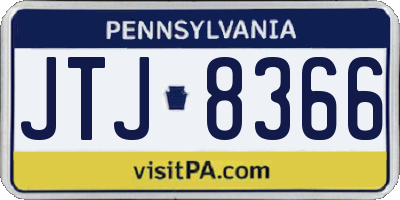 PA license plate JTJ8366