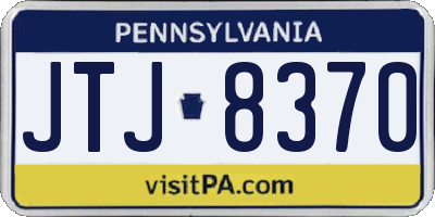 PA license plate JTJ8370