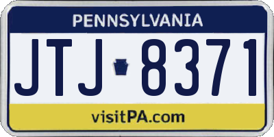 PA license plate JTJ8371