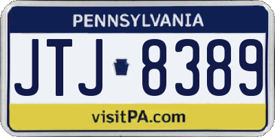 PA license plate JTJ8389