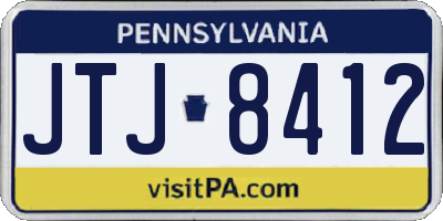 PA license plate JTJ8412