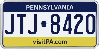 PA license plate JTJ8420