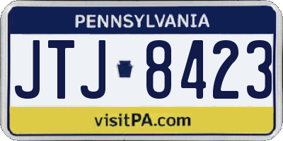 PA license plate JTJ8423