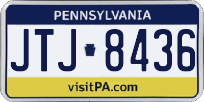 PA license plate JTJ8436