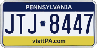 PA license plate JTJ8447