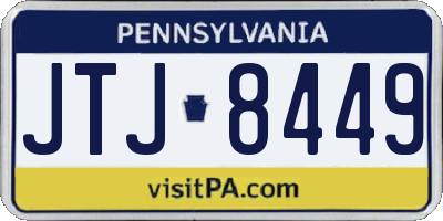 PA license plate JTJ8449