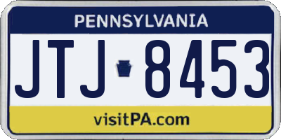 PA license plate JTJ8453