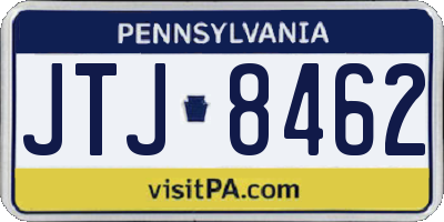 PA license plate JTJ8462