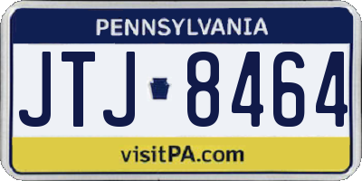 PA license plate JTJ8464