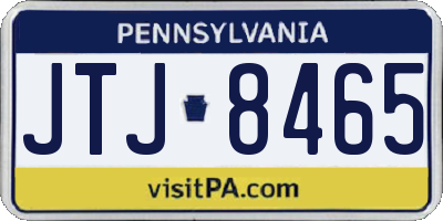 PA license plate JTJ8465