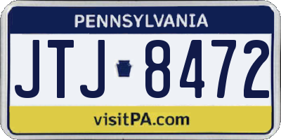 PA license plate JTJ8472