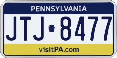 PA license plate JTJ8477