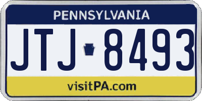 PA license plate JTJ8493