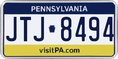PA license plate JTJ8494