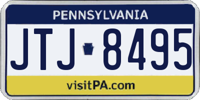 PA license plate JTJ8495