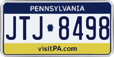 PA license plate JTJ8498