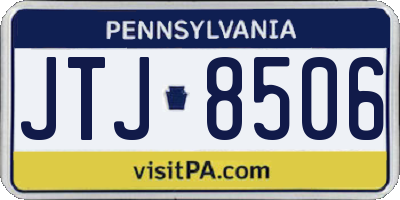 PA license plate JTJ8506