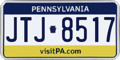 PA license plate JTJ8517