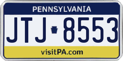 PA license plate JTJ8553