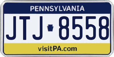 PA license plate JTJ8558