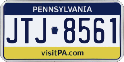 PA license plate JTJ8561