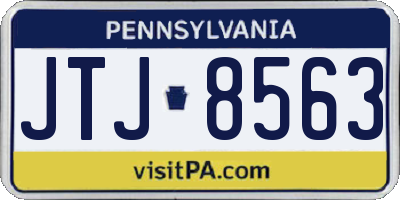 PA license plate JTJ8563