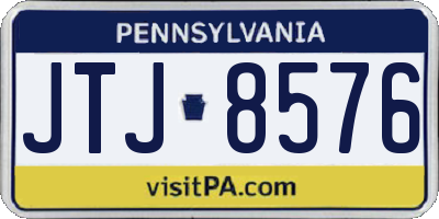 PA license plate JTJ8576