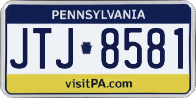PA license plate JTJ8581