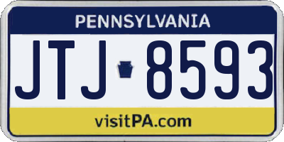 PA license plate JTJ8593