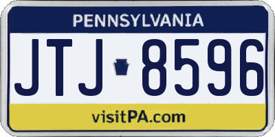 PA license plate JTJ8596