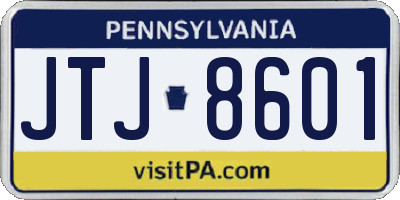 PA license plate JTJ8601