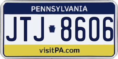 PA license plate JTJ8606