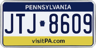 PA license plate JTJ8609