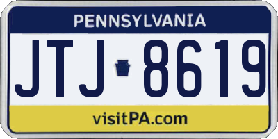 PA license plate JTJ8619